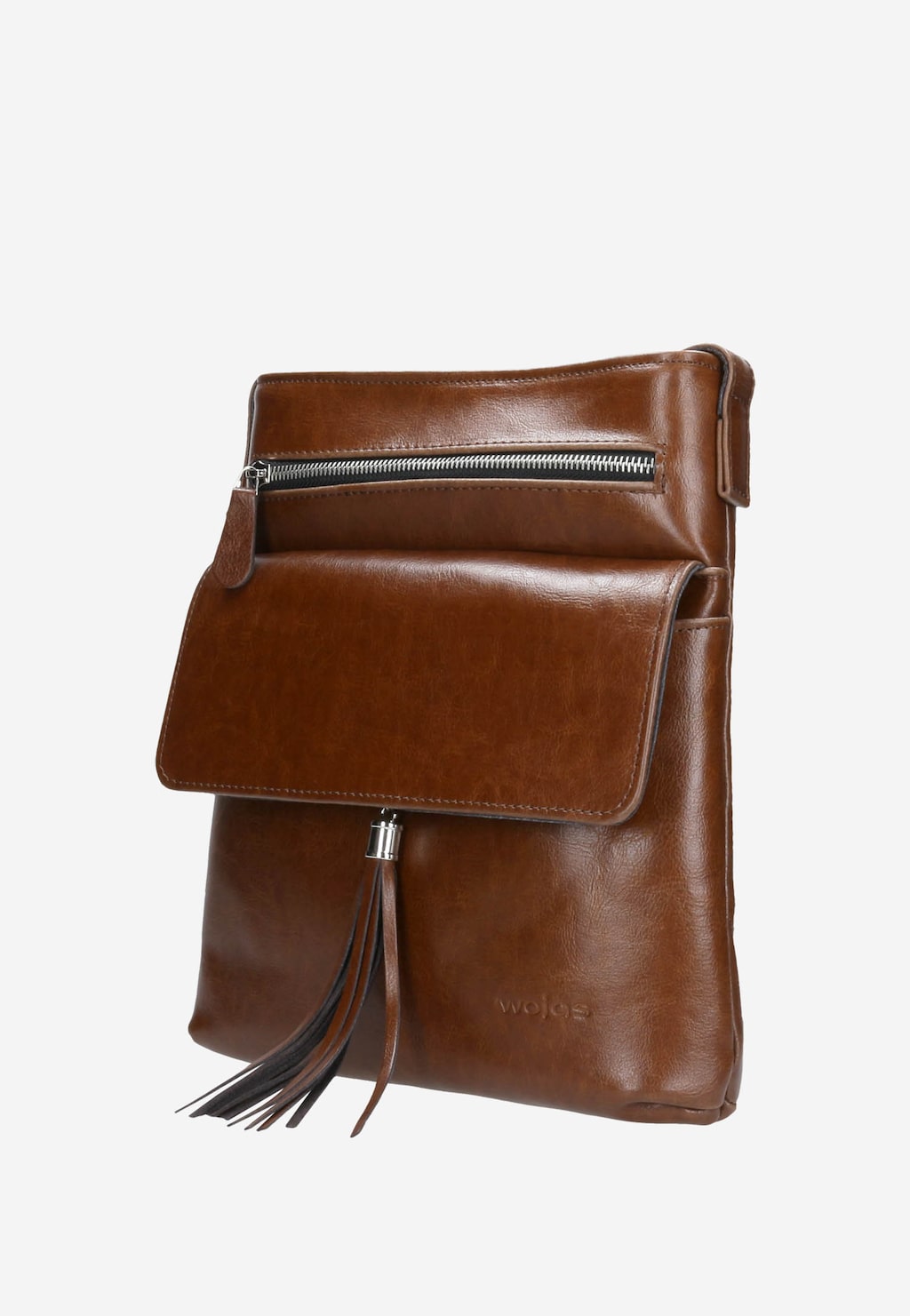 Hnědá dámská kabelka z lícové kůže se střapcem 80038-53 Widok 3