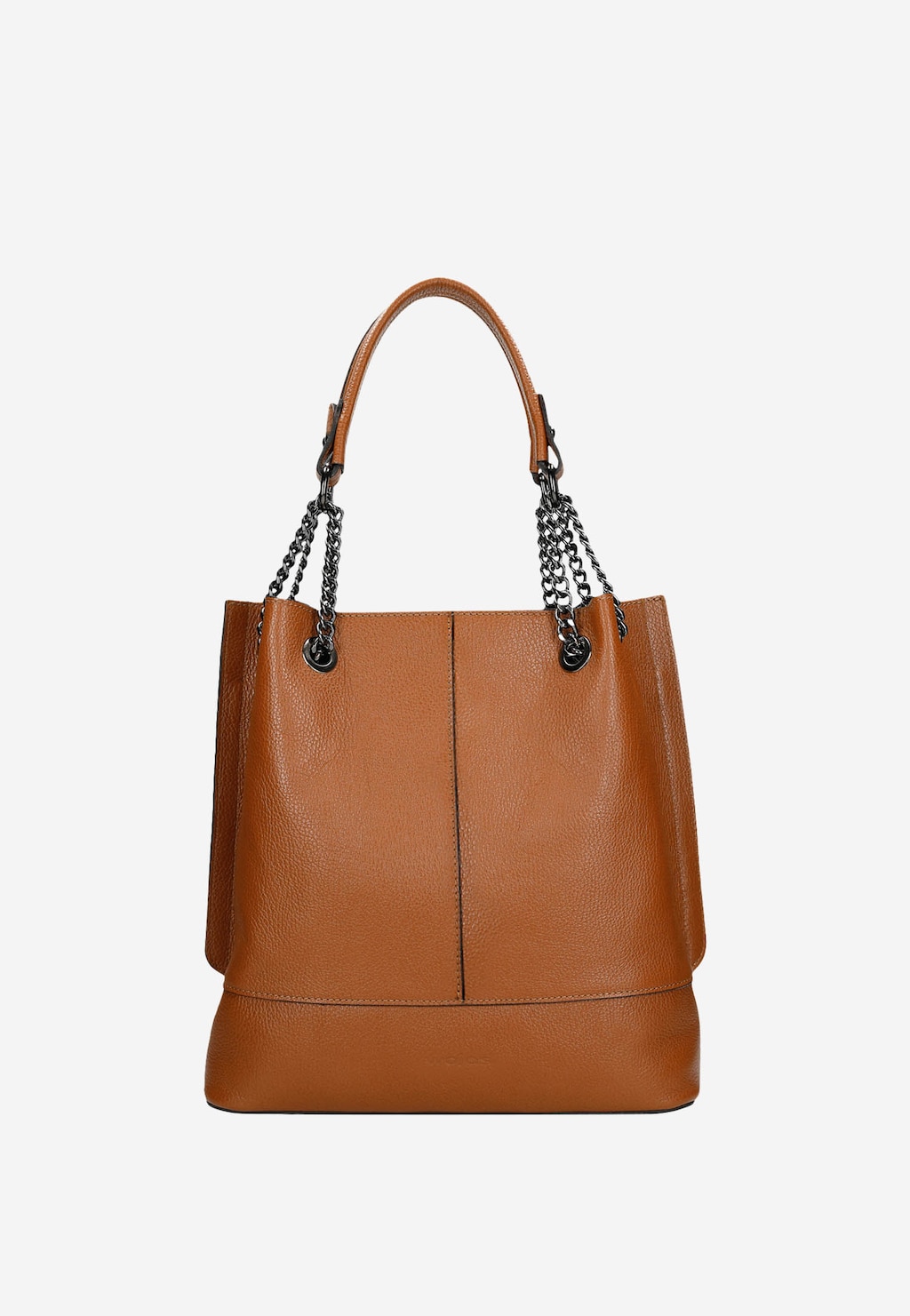 Hnědá dámská kabelka z kvalitní kůže s kovovými detaily 80105-53 Widok 1