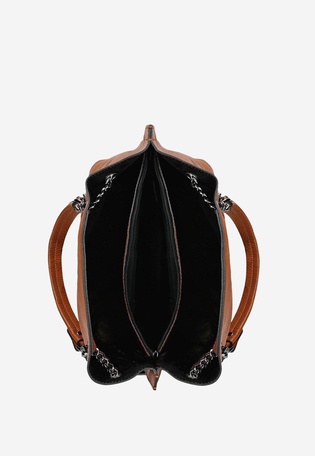 Hnědá dámská kabelka z kvalitní kůže s kovovými detaily 80105-53 Widok 4