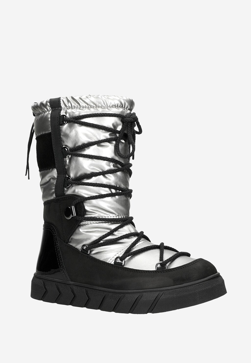 Srebrno-czarne śniegowce damskie RELAKS  R55121-80 Widok 2