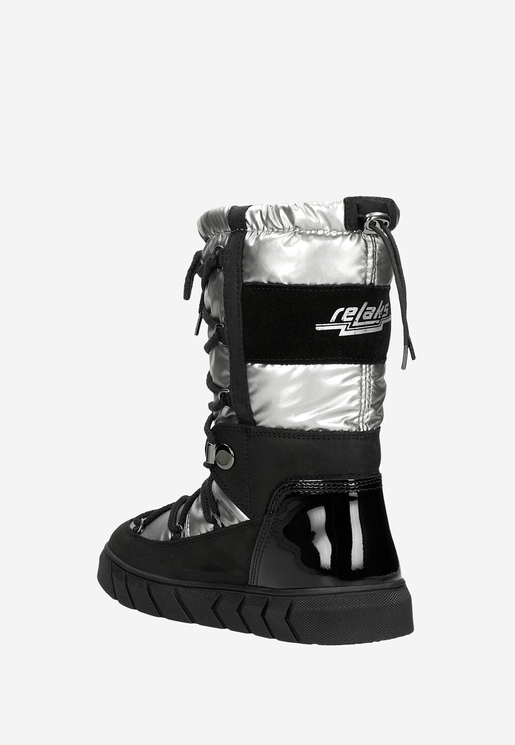 Srebrno-czarne śniegowce damskie RELAKS  R55121-80 Widok 3