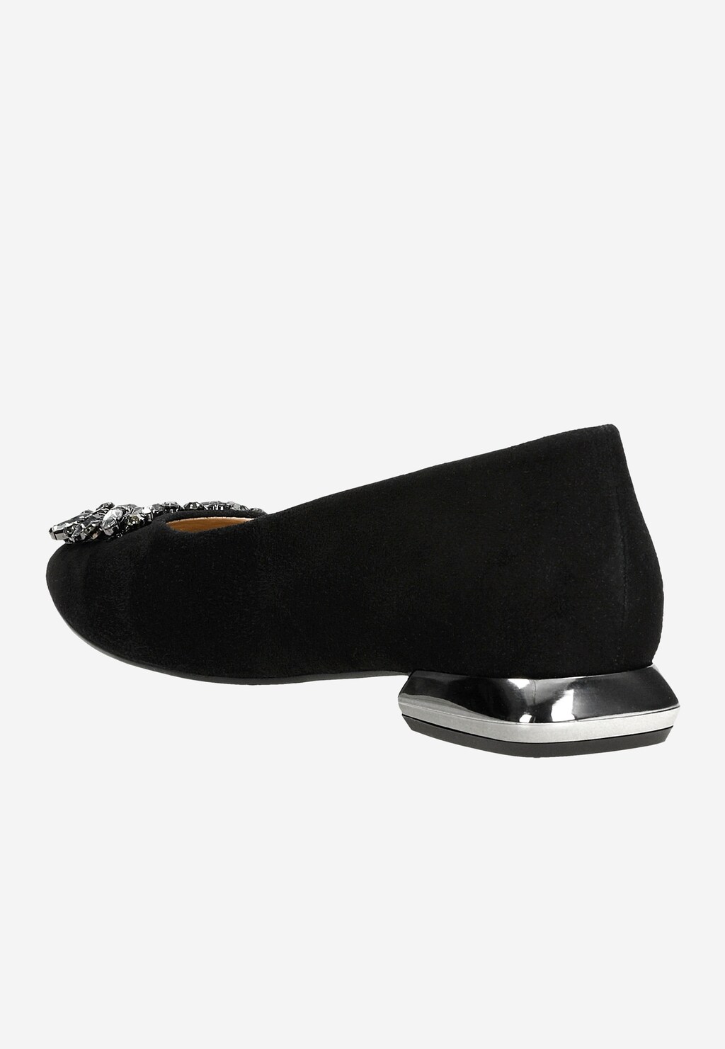 Dámske čierne balerínky s kamienkovou ozdobou 46238-61 Widok 4