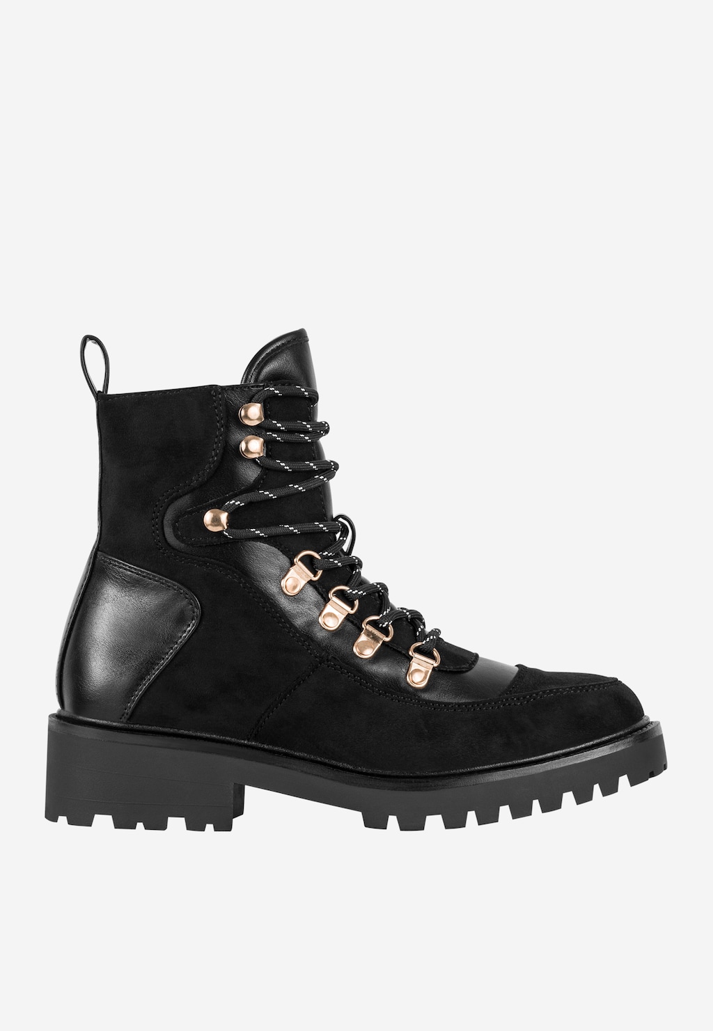 WJS czarne trzewiki damskie ze złotymi elementami WJS55035-71 Widok 1