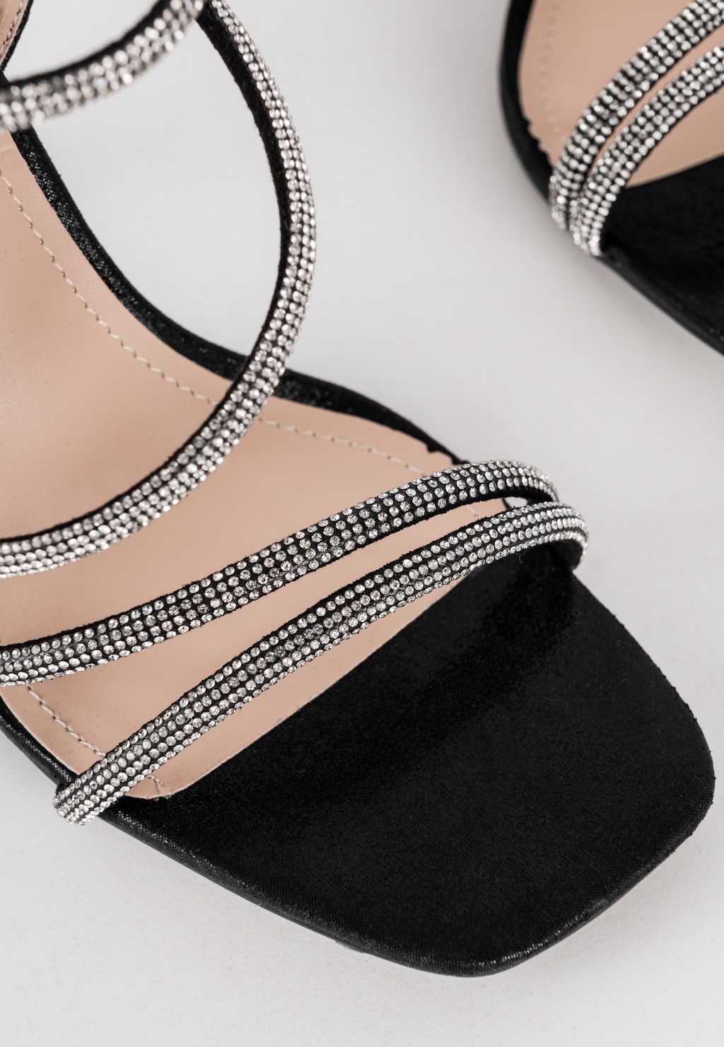 Czarne wieczorowe sandały damskie na obcasie WJS74052-11 Widok 5