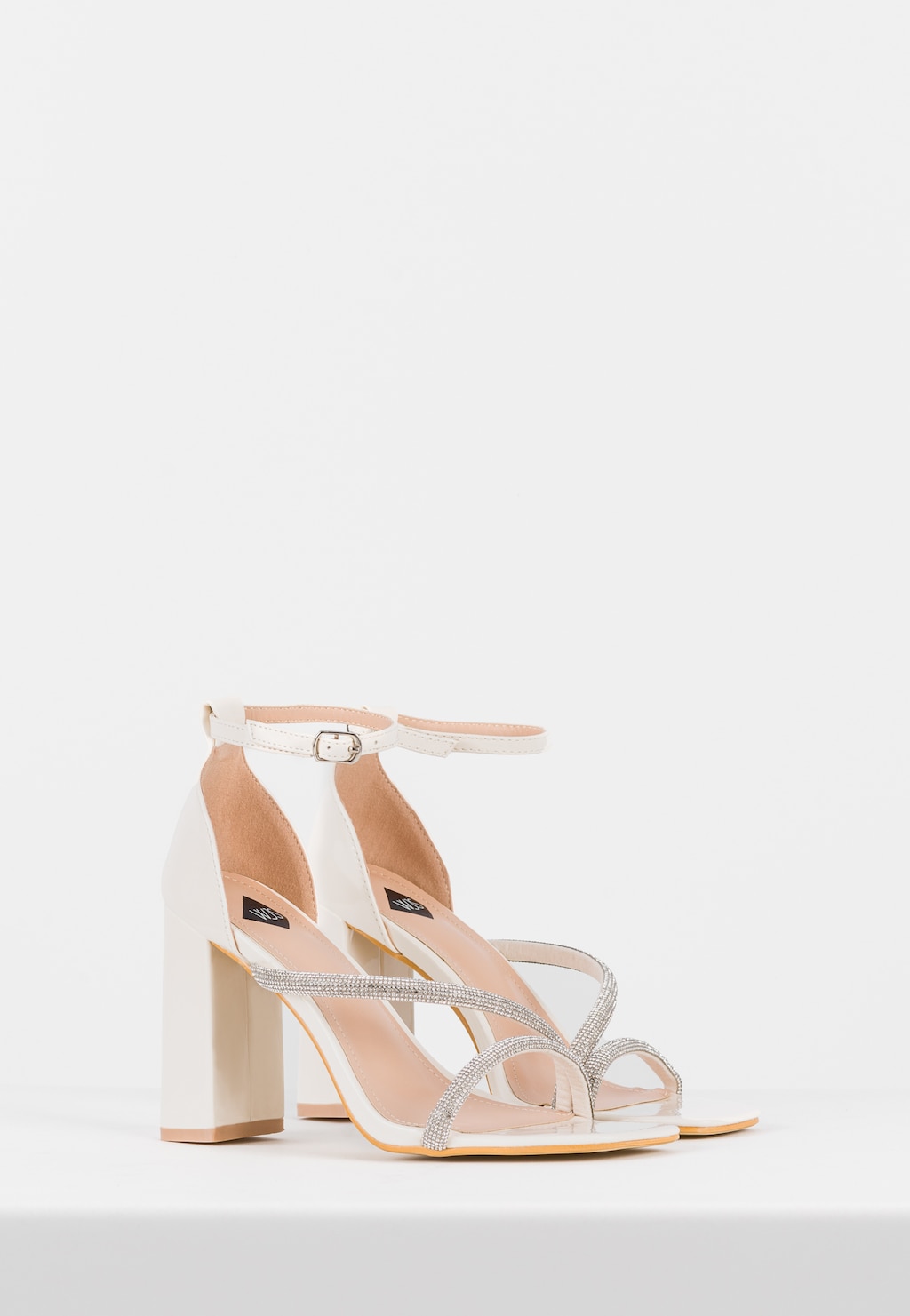 WJS beżowe sandały damskie z kryształkami WJS74051-34 Widok 3