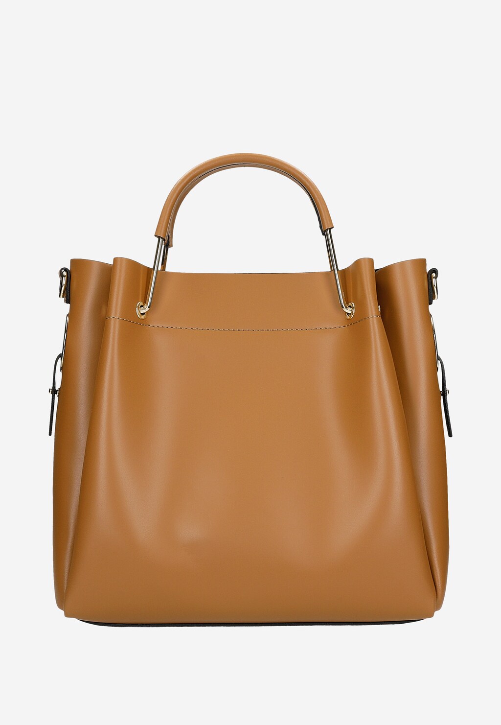 Jasnobrązowa torebka kuferek z ozdobnym frędzelkiem  80336-53 Widok 4