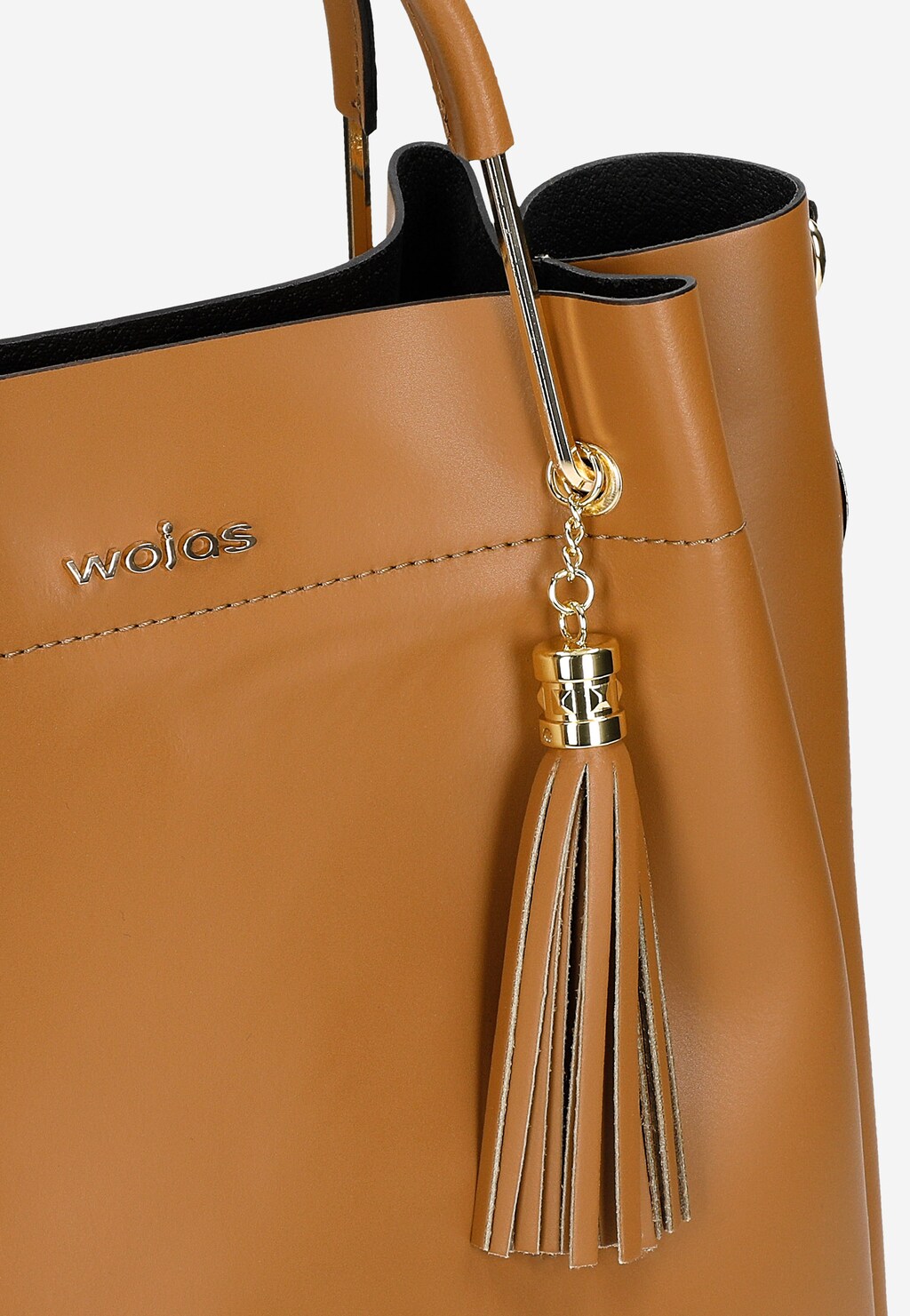 Jasnobrązowa torebka kuferek z ozdobnym frędzelkiem  80336-53 Widok 8