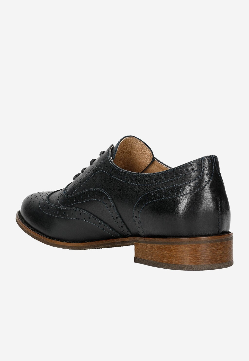 Granatowe sznurowane półbuty damskie brogowane 9474-56 Widok 4