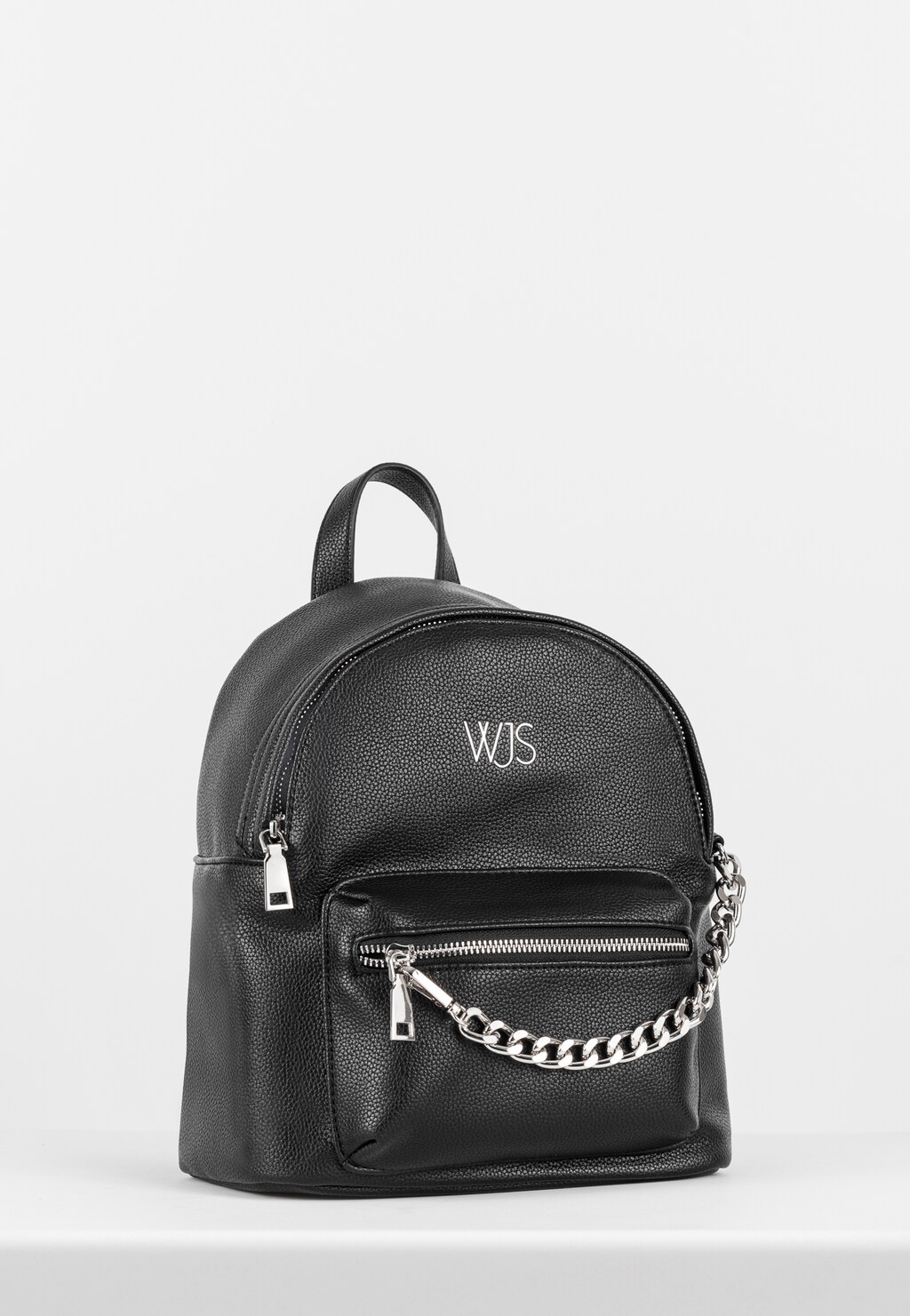 WJS czarny plecak ze srebrnym łańcuchem WJS90010-51 Widok 2