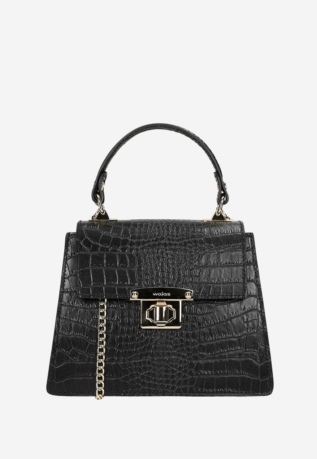 Czarny elegancki kuferek ze złotymi akcentami 80340-51 Widok 2