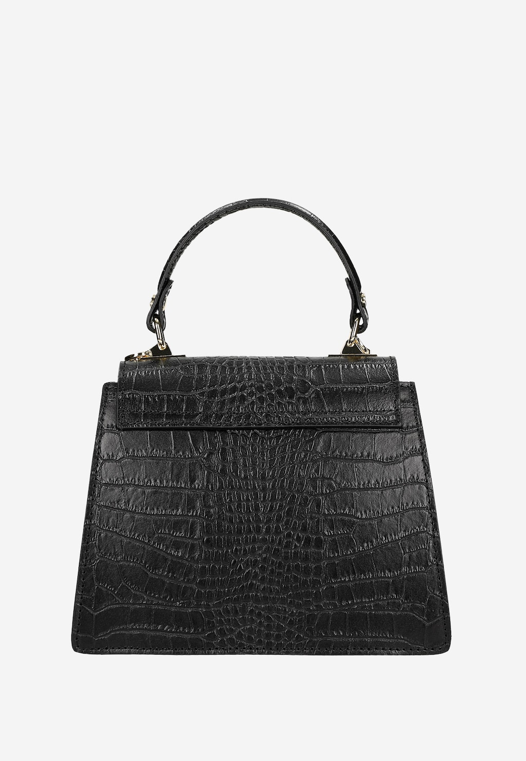 Czarny elegancki kuferek ze złotymi akcentami 80340-51 Widok 4