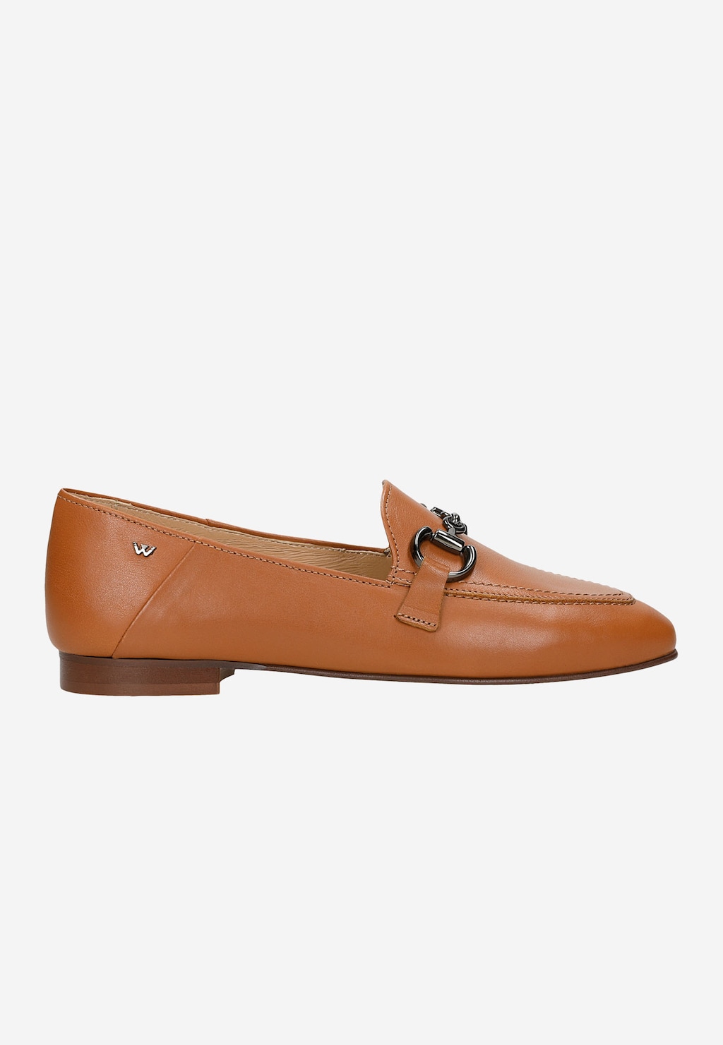 Světle hnědé dámské polobotky s kovovou ozdobou horsebit 46224-53 Widok 2