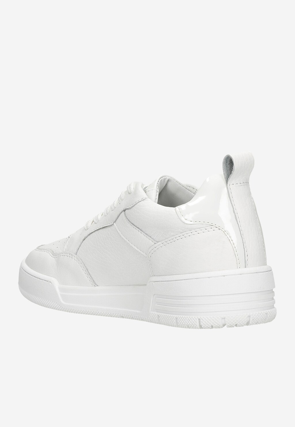 Białe klasyczne trampki damskie ze skóry licowej 46231-59 Widok 4