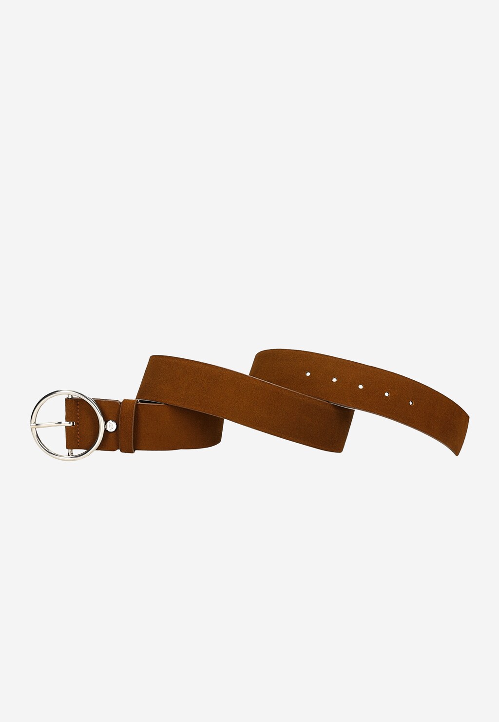 Hnědý kožený pásek dámský se stříbrnou sponou 93083-63 Widok 2