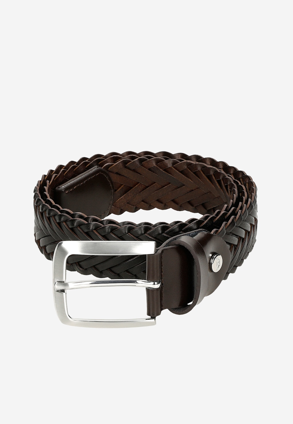 Brązowy skórzany pasek damski pleciony 93082-52 Widok 5