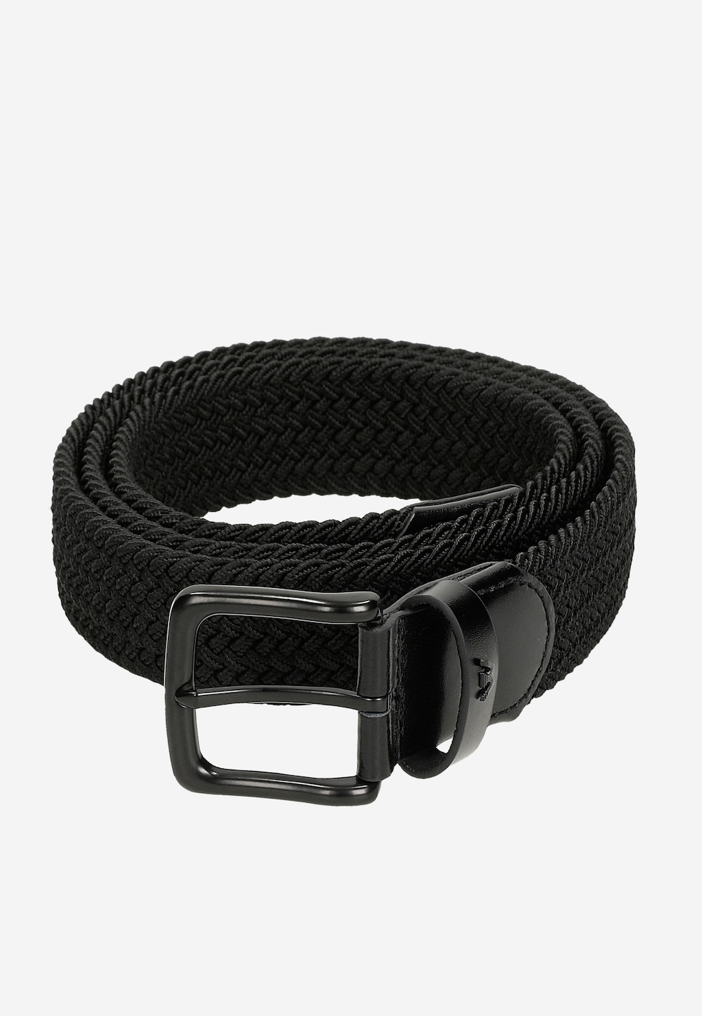 Černý pletený pánský pásek s koženými prvky 93009-71 Widok 5