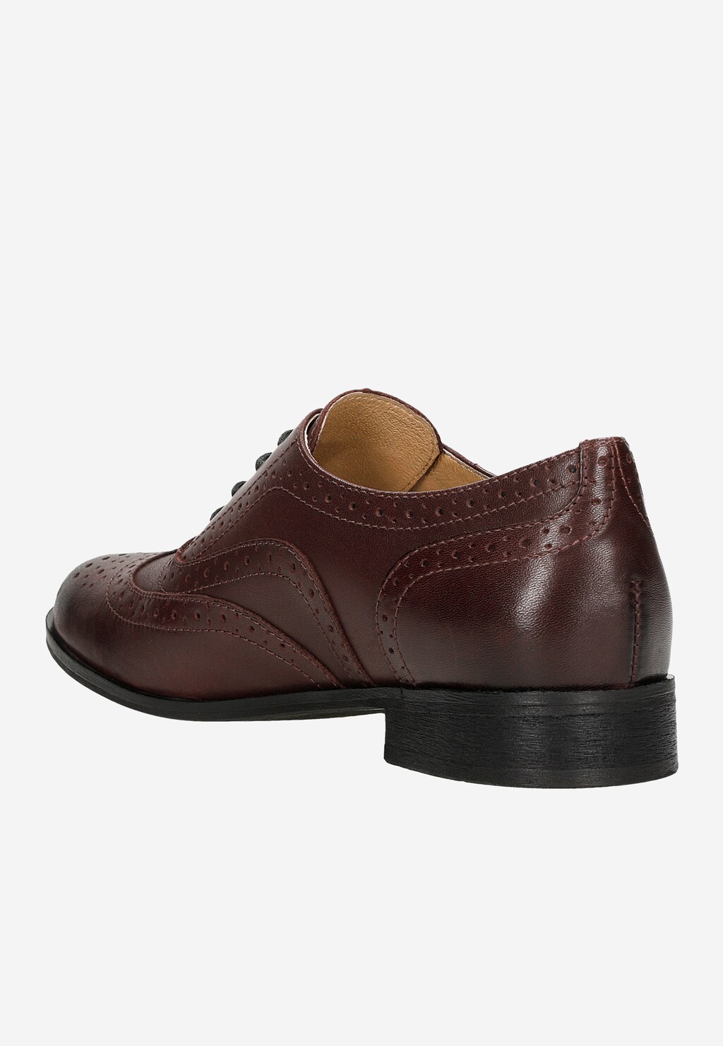 Bordowe sznurowane półbuty damskie oksfordki 9474-55 Widok 3