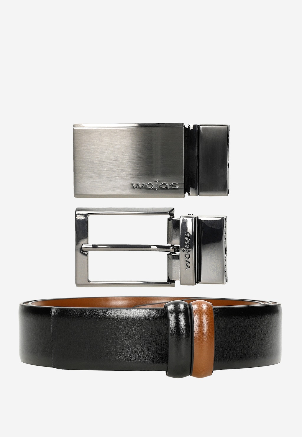 Hnedo-čierne obojstranné pánske opasky s vymeniteľnou prackou 95901-52 Widok 3