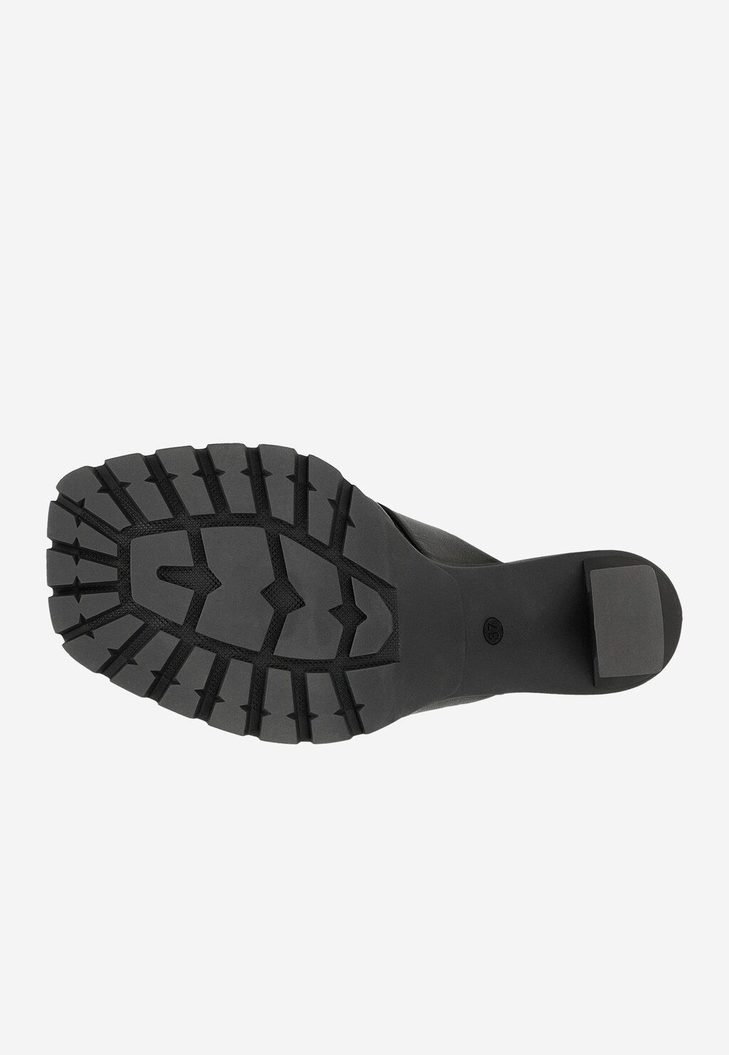 Čierne šľapky na opätku s ozdobnou podrážkou 74100-51 Widok 6