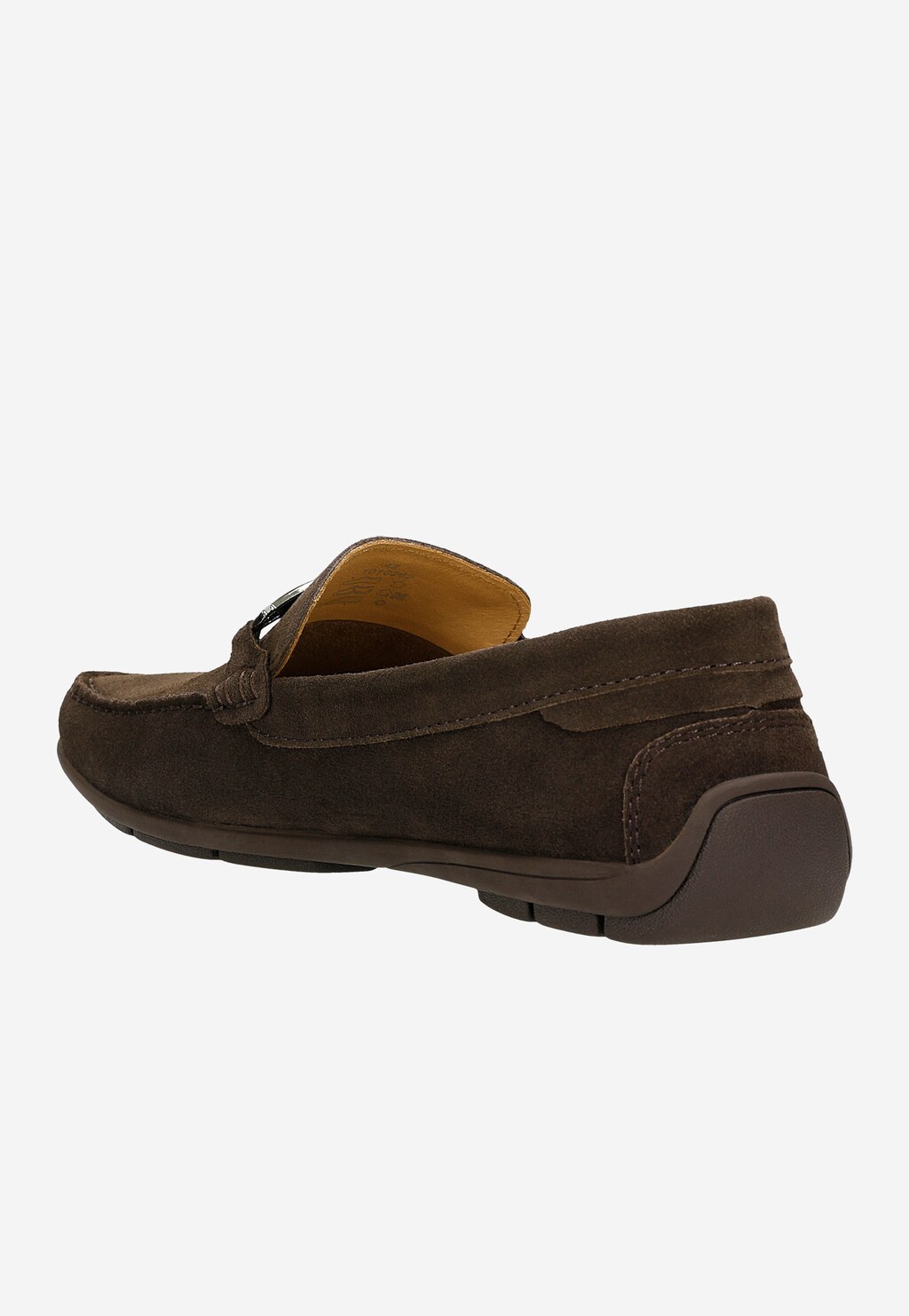Ciemnobrązowe mokasyny męskie z dwoiny welurowej 10102-62 Widok 4