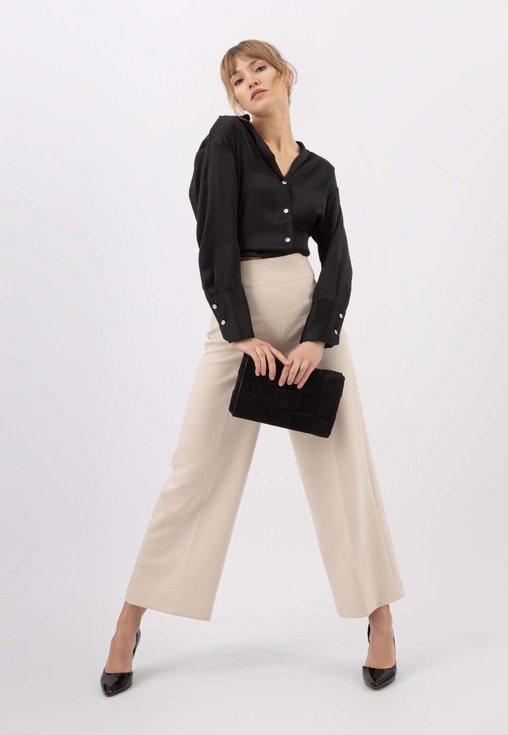 Czarna prostokątna pleciona torebka damska 80123-61 Widok 8