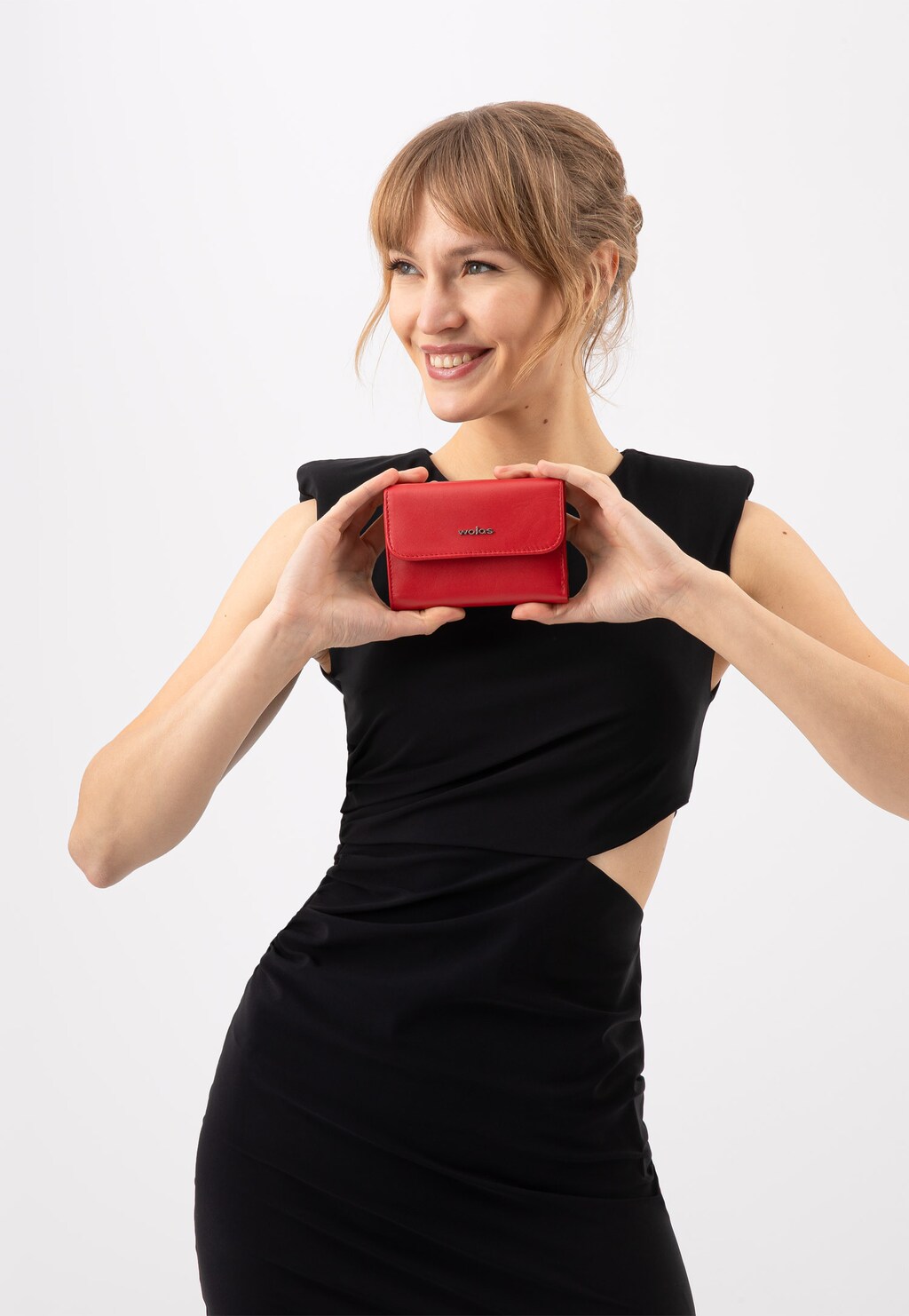 Mały czerwony portfel damski ze skóry licowej 91068-55 Widok 1