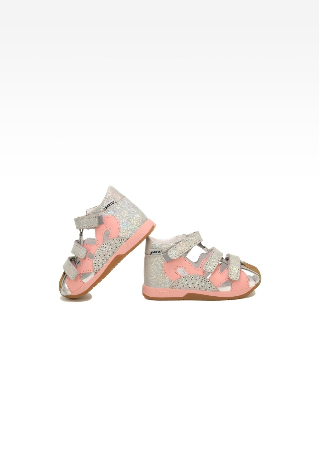 Sandále BARTEK 81021-006, pre dievčatá, ružovo-strieborné Widok 8