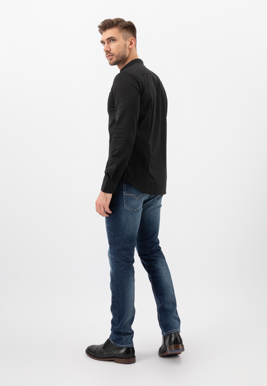 Pánske čižmy z kvalitnej lícovej kože a semišu 8221-71 Widok 7