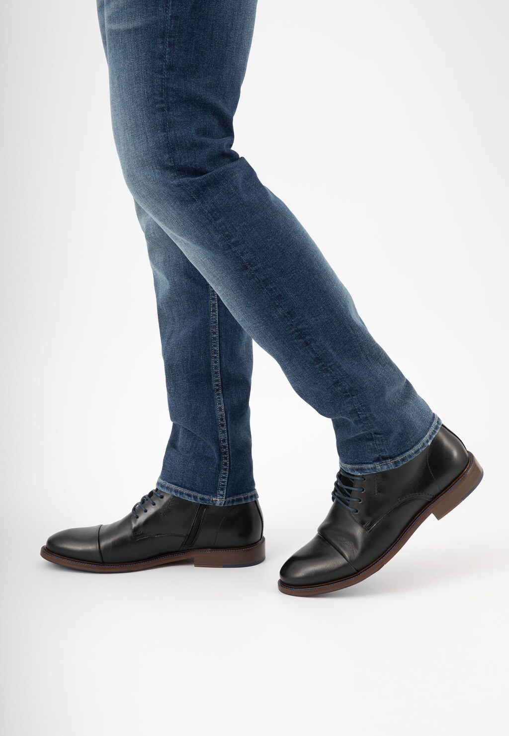 Pánske čižmy z kvalitnej lícovej kože a semišu 8221-71 Widok 8