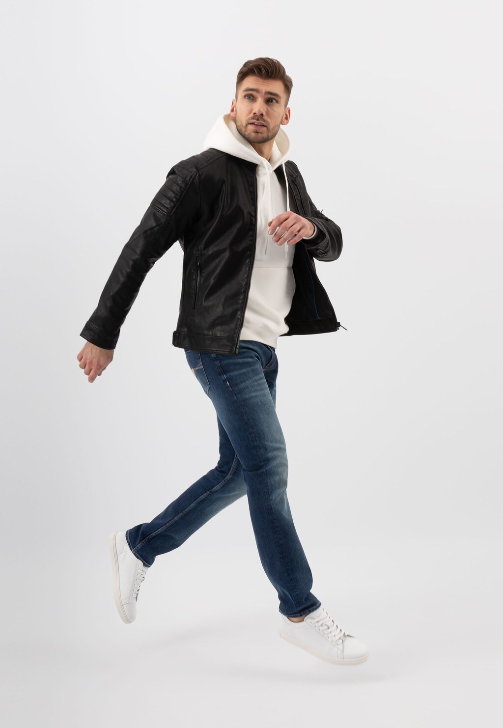 Białe sportowe półbuty męskie 9060-59 Widok 7