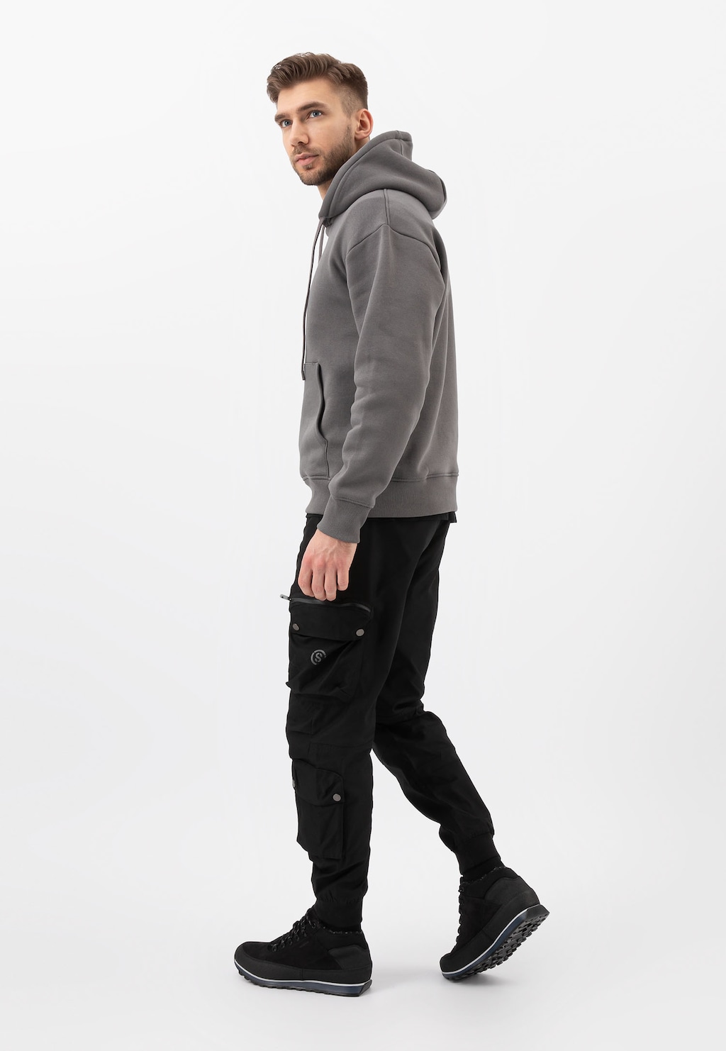 Čierne pánske trekingové topánky so zateplením 9181-71 Widok 7