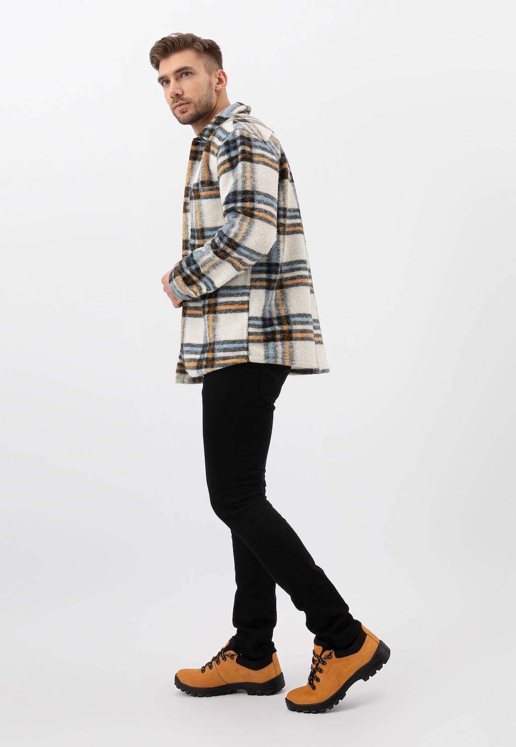 Żółto-czarne półbuty trekkingowe 10069-27 Widok 7