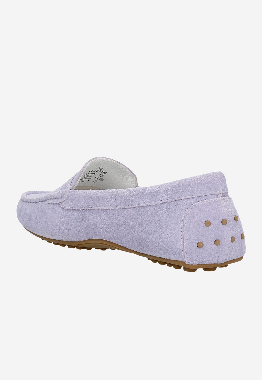 Wiosenne fioletowe mokasyny damskie z dwoiny welurowej 46209-66 Widok 4