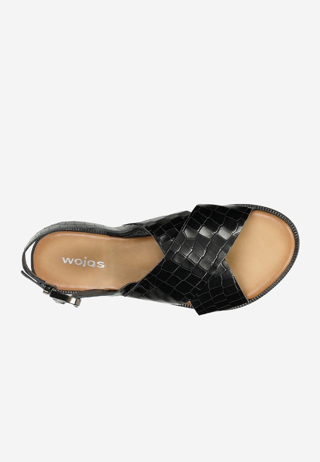 Czarne płaskie sandały damskie z ozdobnym tłoczeniem  76071-51 Widok 5