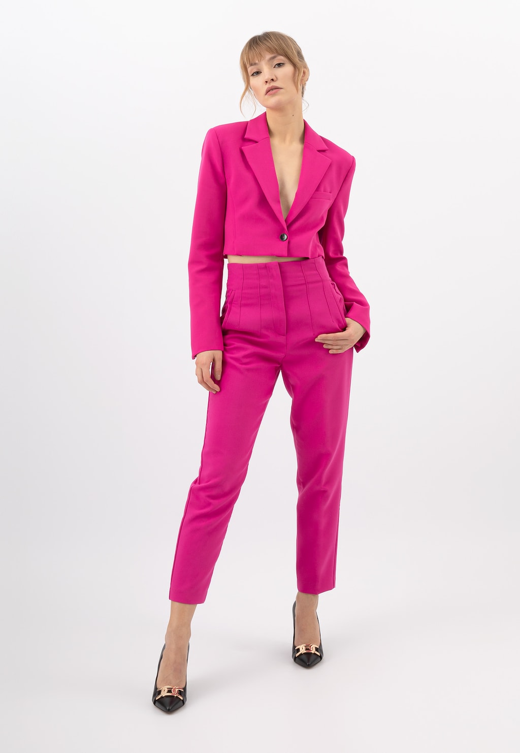 Elegantné dámske kožené lodičky na vysokom podpätku 35102-51 Widok 7