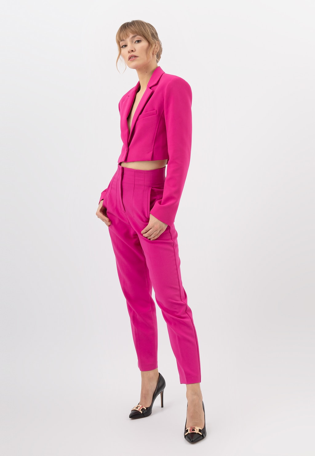 Elegantné dámske kožené lodičky na vysokom podpätku 35102-51 Widok 1