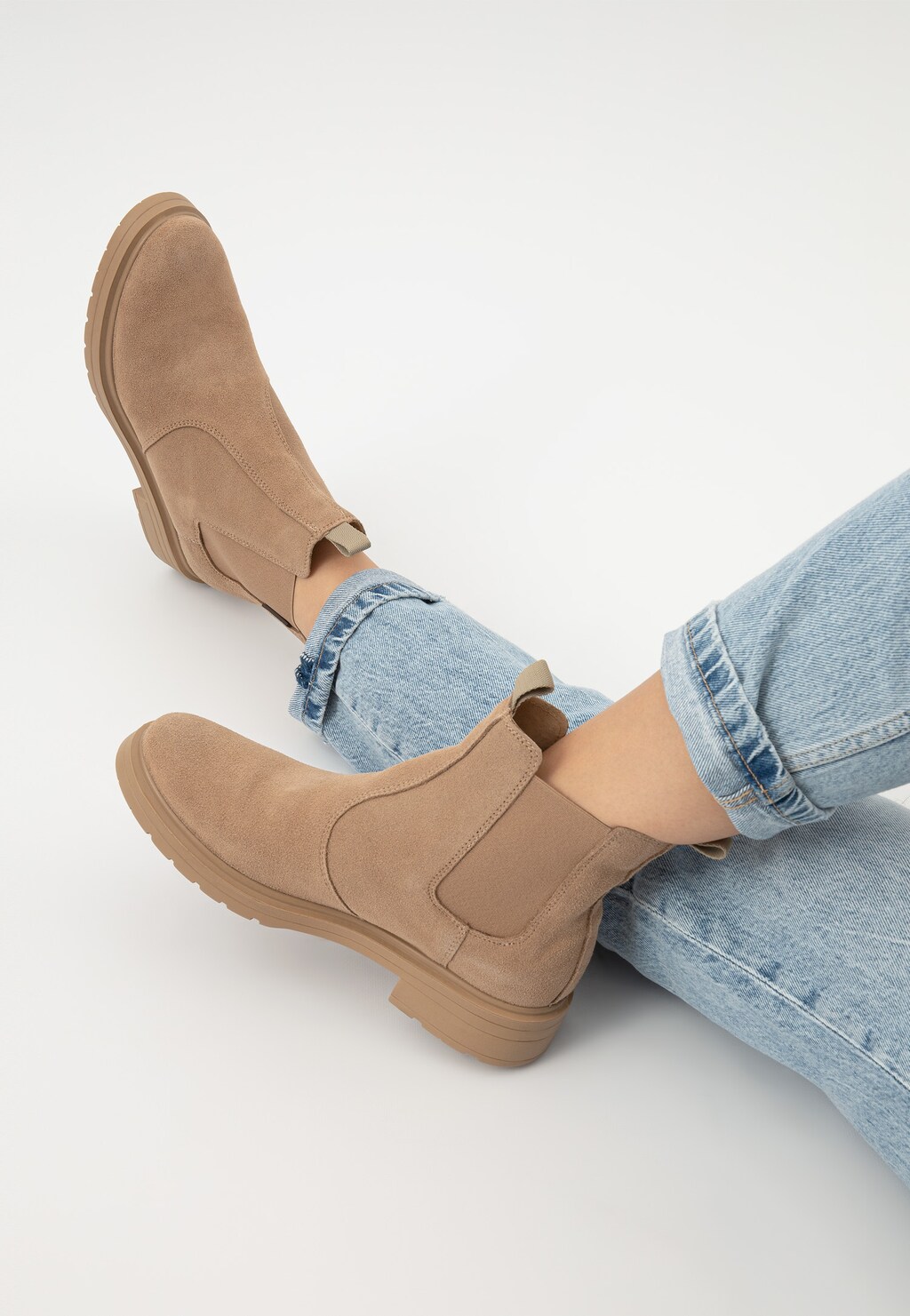 Beżowe całoroczne sztyblety damskie 55089-64 Widok 7