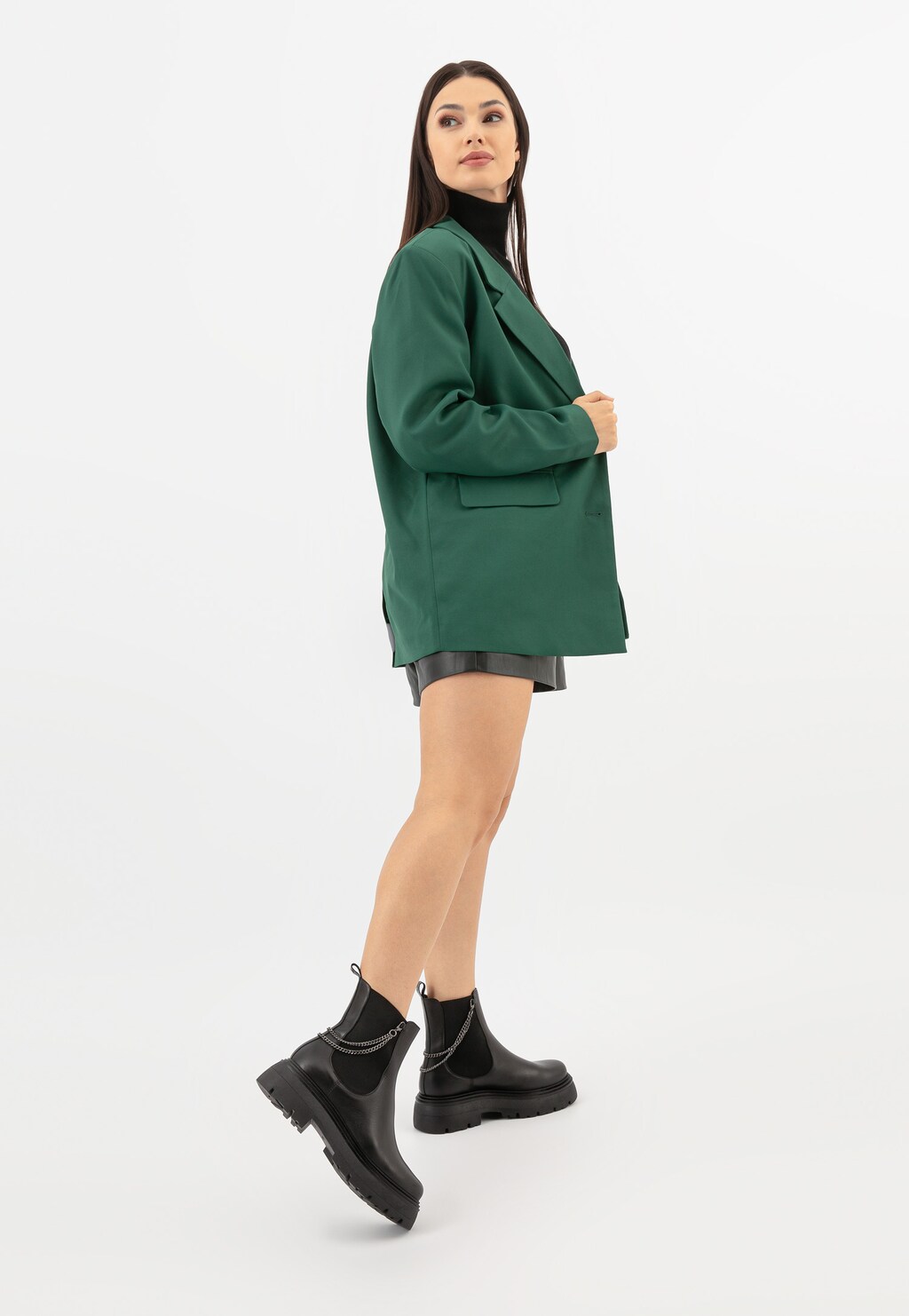 Dámske zimné topánky z lícovej kože so štýlovou retiazkou 55171-51 Widok 9