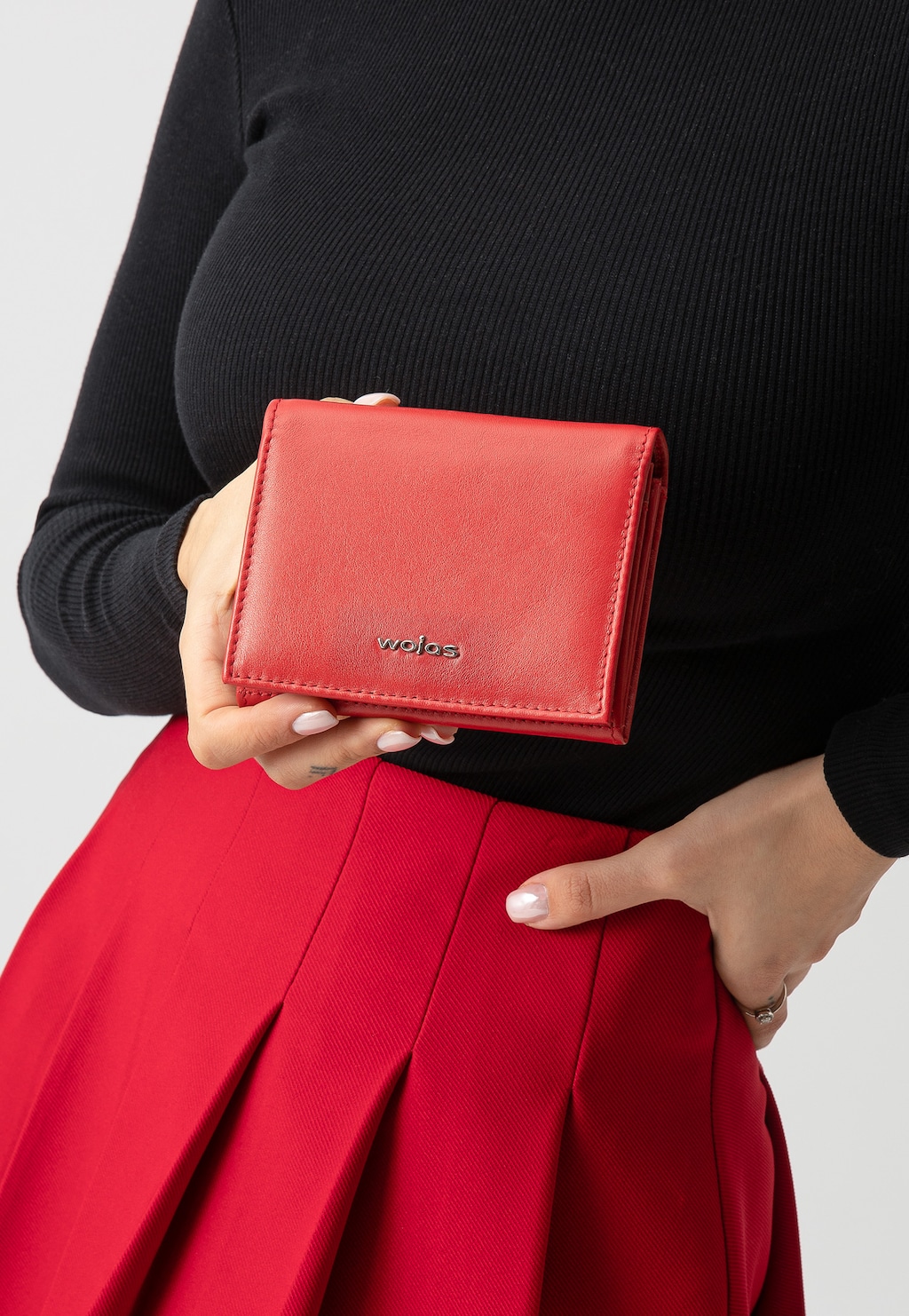 Skórzany portfel damski w kolorze czerwonym 91051-55 Widok 1