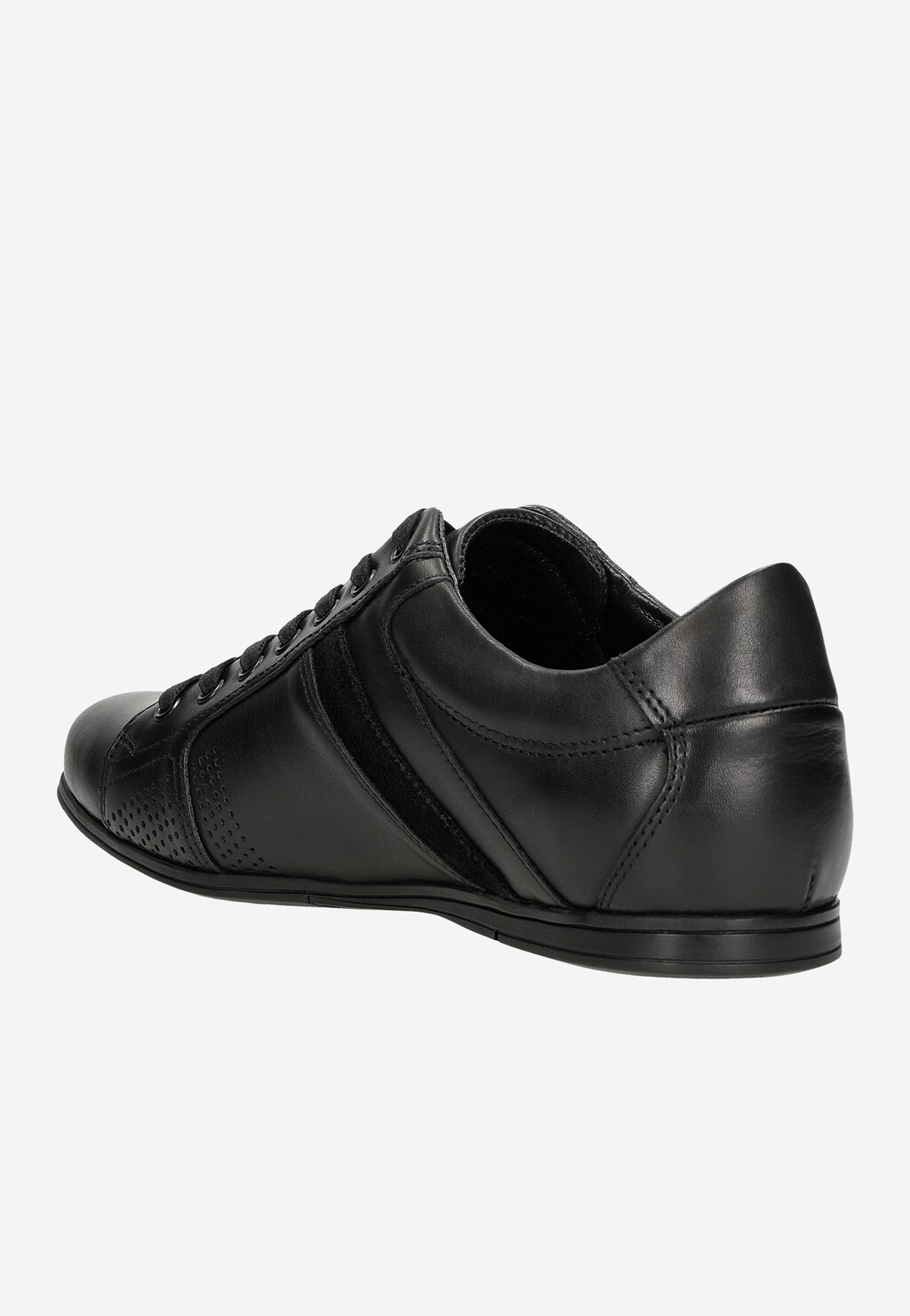 Čierne pánske poltopánky z lícovej kože 10157-71 Widok 4