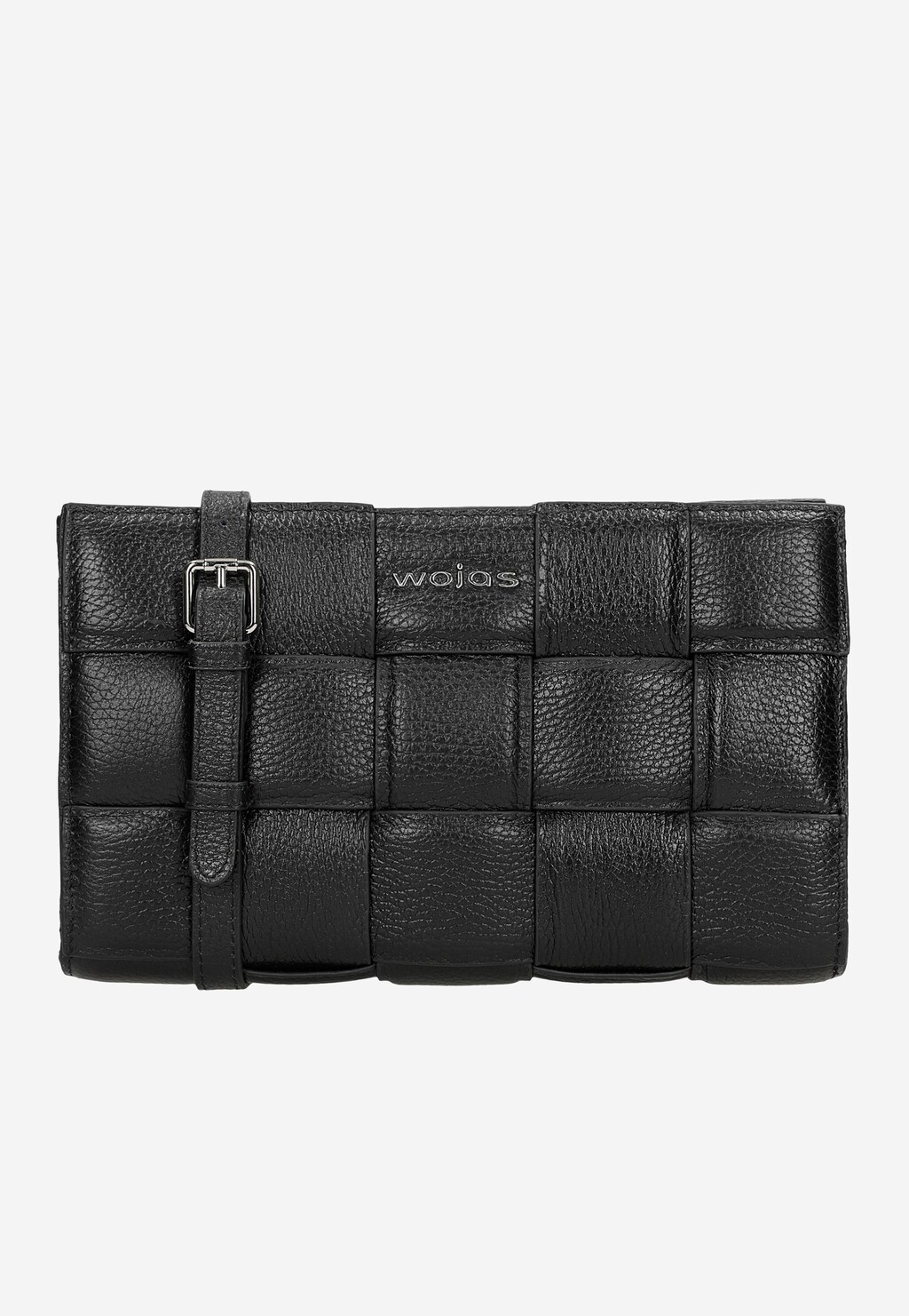 Czarna pleciona torebka damska ze skóry licowej 80235-51 Widok 1