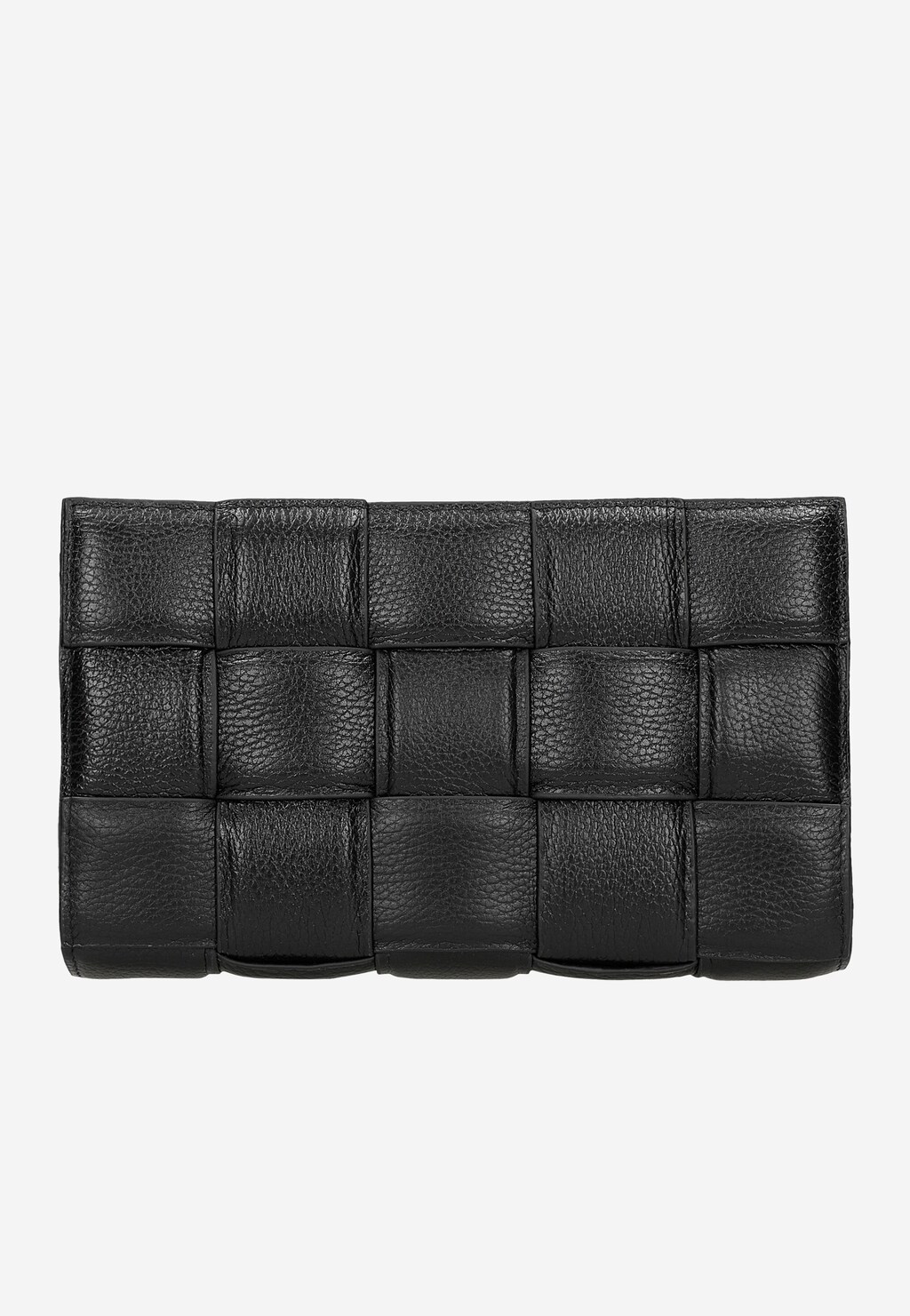 Czarna pleciona torebka damska ze skóry licowej 80235-51 Widok 3