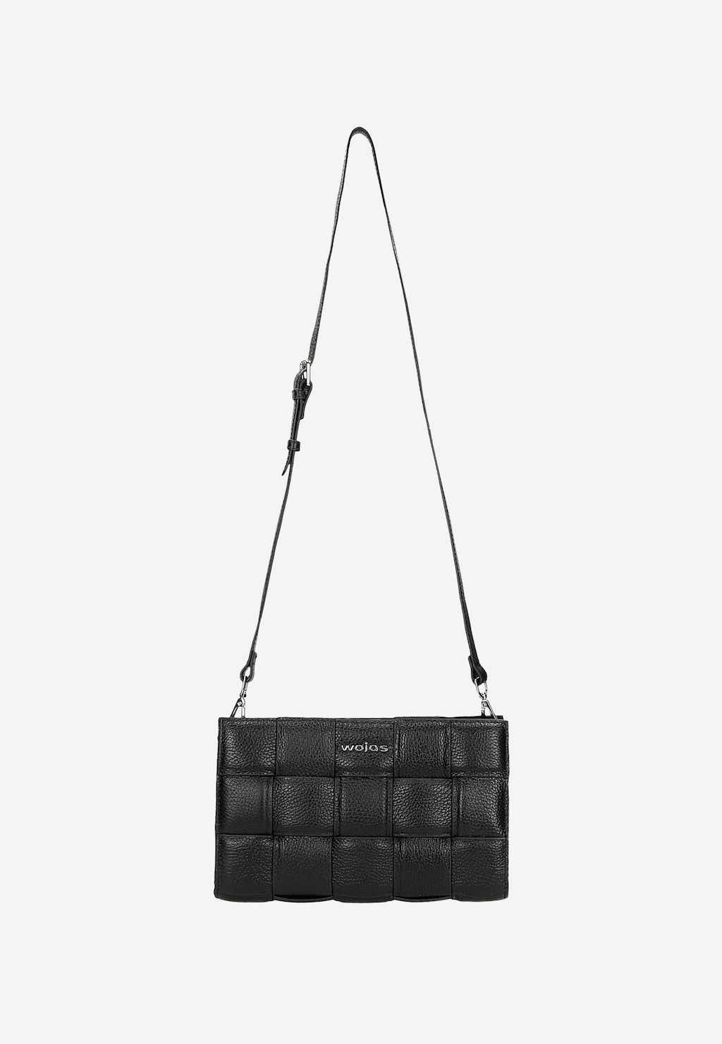 Czarna pleciona torebka damska ze skóry licowej 80235-51 Widok 4