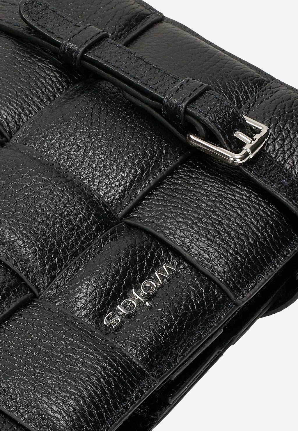 Czarna pleciona torebka damska ze skóry licowej 80235-51 Widok 6