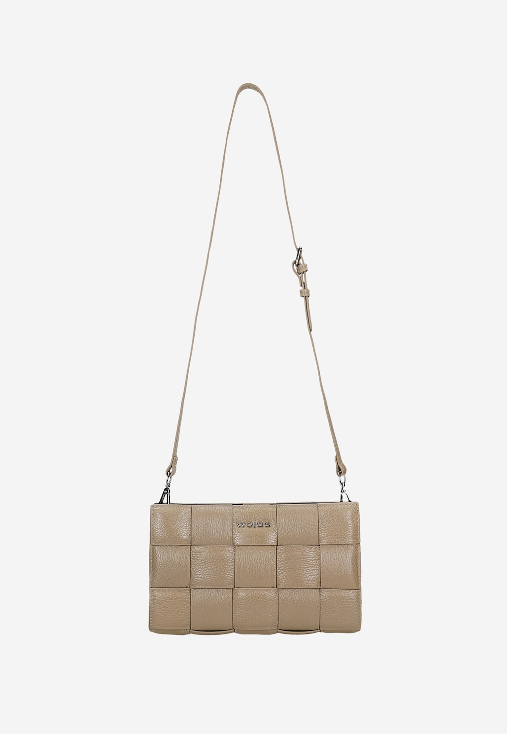 Skórzana pleciona torebka damska w kolorze ciemnego beżu 80235-52 Widok 4