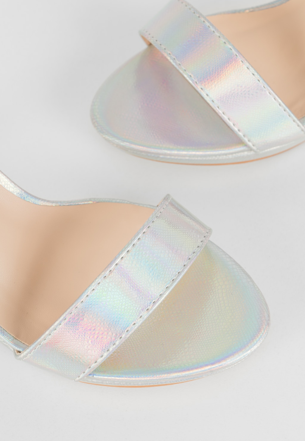 WJS srebrne holograficzne sandały damskie na słupku WJS74072-59 Widok 4