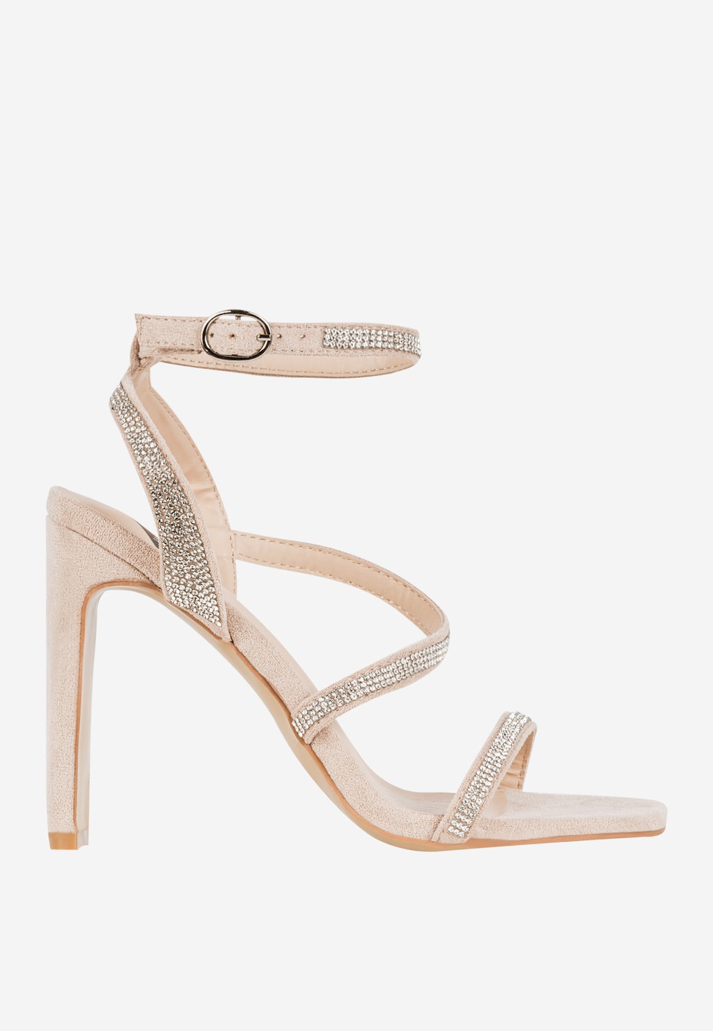 WJS wysokie beżowe sandały damskie z kryształkami WJS74074-14 Widok 2