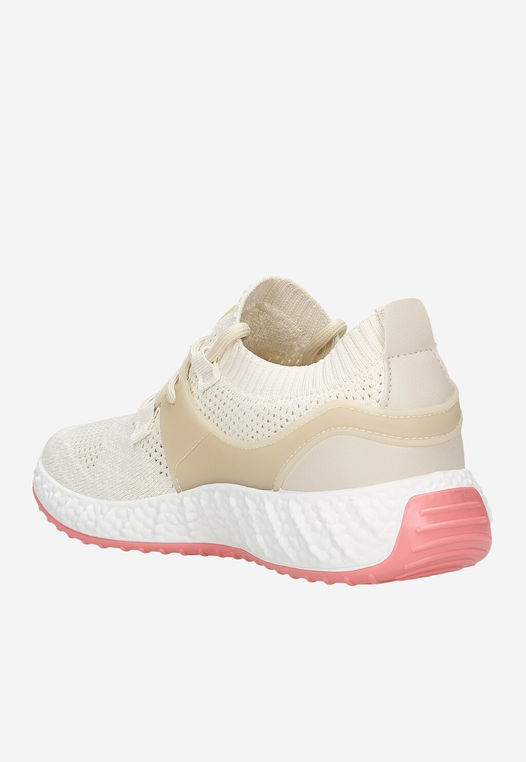 RELAKS beżowe sneakersy z różowym akcentem na podeszwie R46007-44 Widok 3