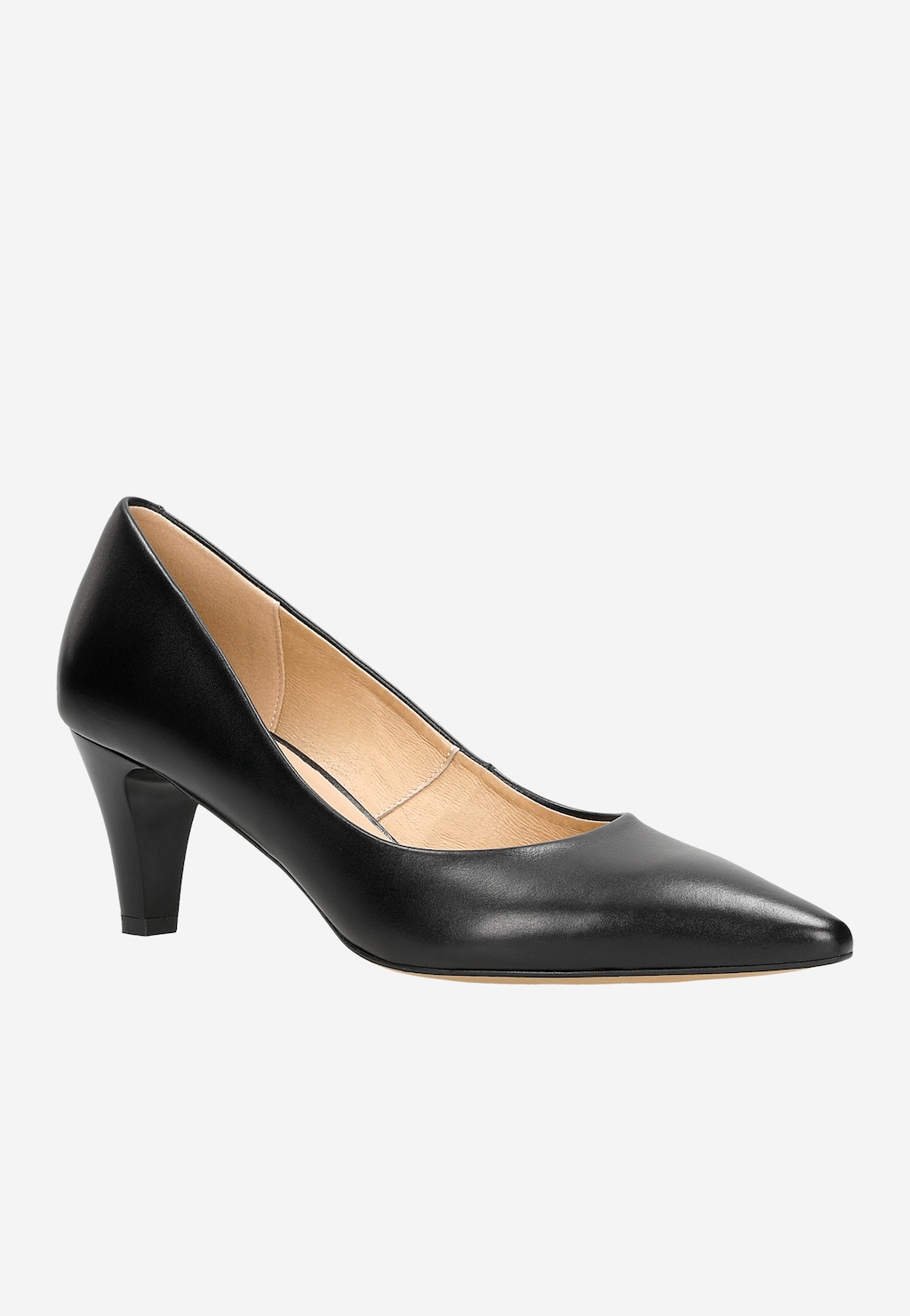 Svůdné černé kožené lodičky dámské s nízkým podpatkem 35125-51 Widok 3