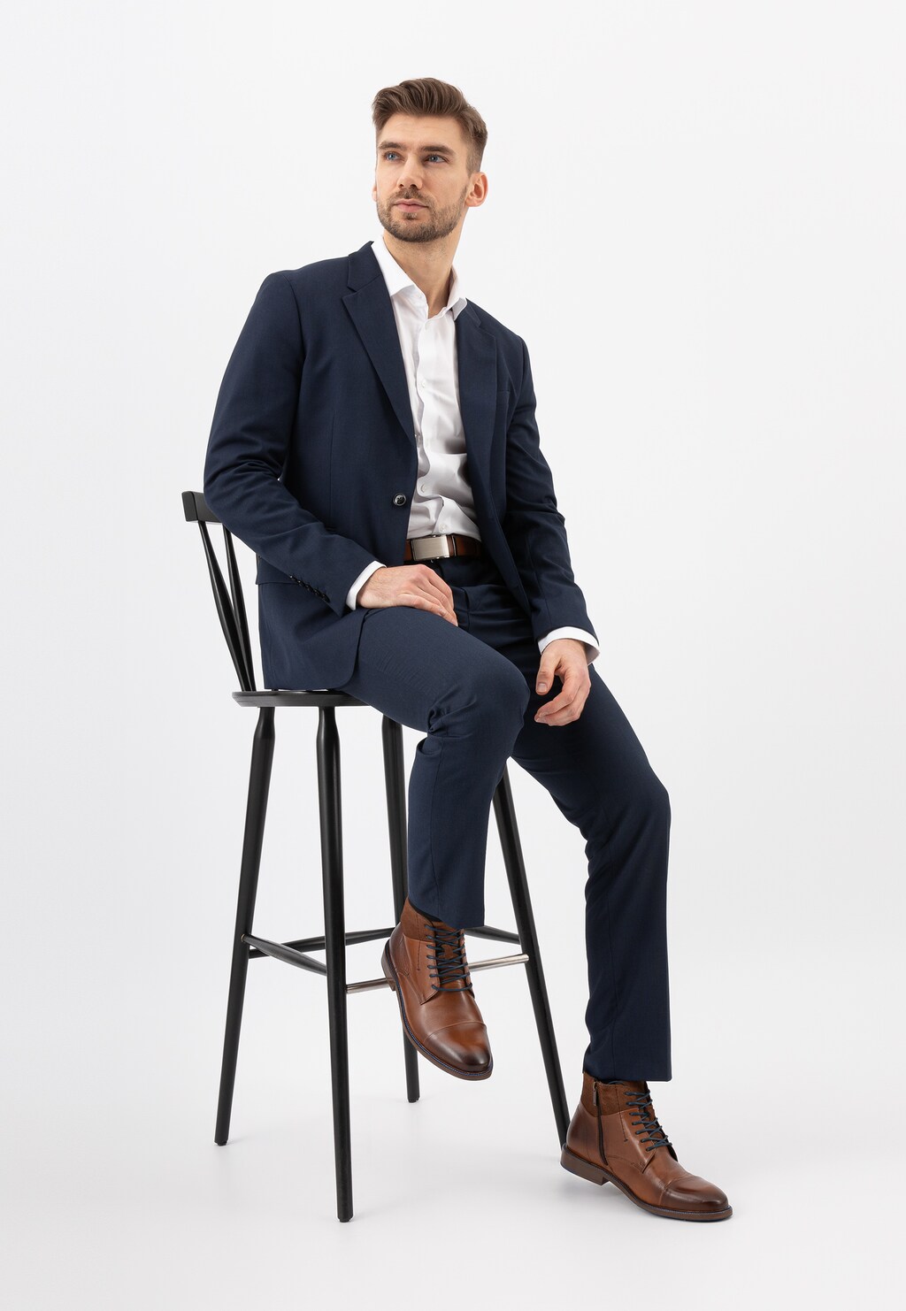 Brązowe trzewiki męskie 8221-73 Widok 1